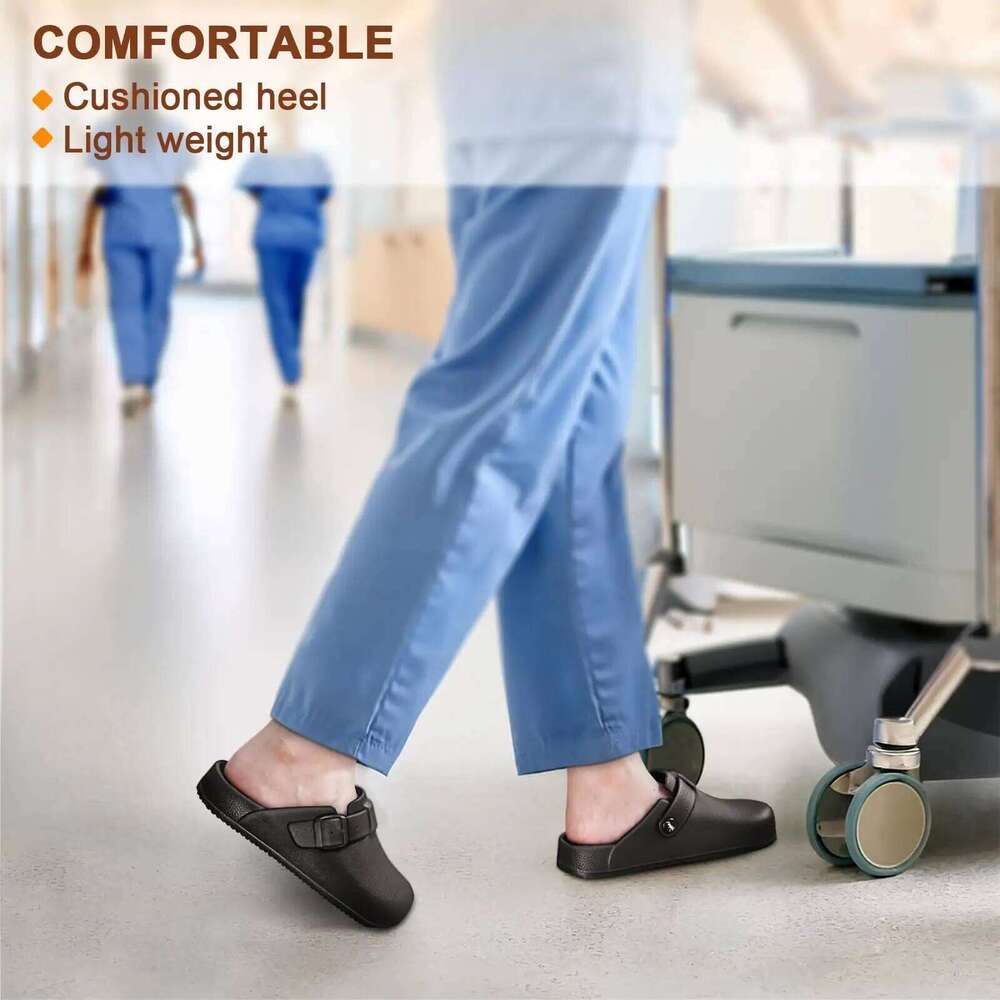 KIDMI Men Clogs Slippers Men's and Women's Slip-Resistant Work Outdoor Waterproof Nonslip Kitchen Clean Chef Shoes