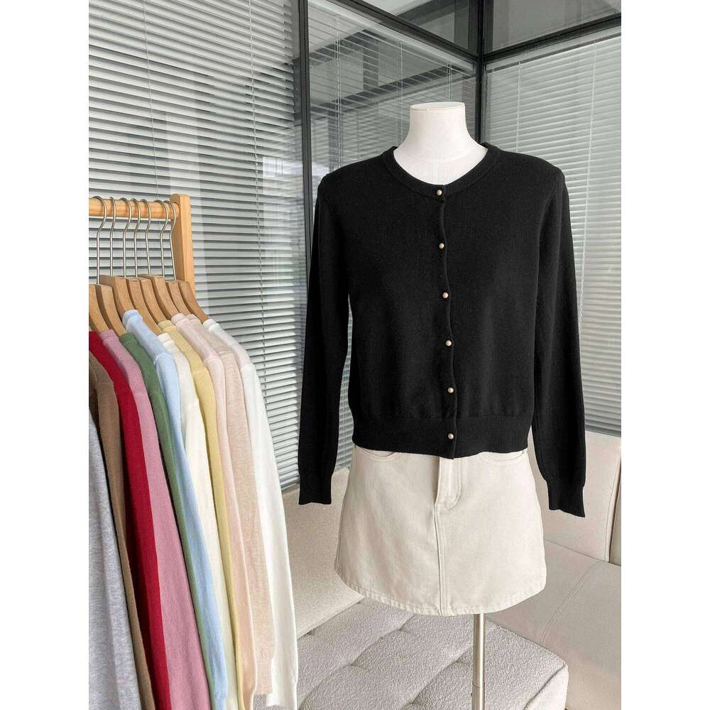 Knitted Cardigans New Long Sleeve O-Neck White Knit Sweater Cardigan Tops Sweaters Women Clothing 2025 Q705 XJ260305