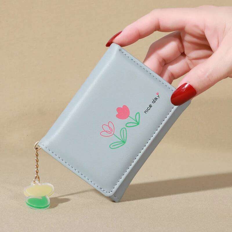 2024 New Women's Flower Short Fold Personalized Student Cute Mini Fashion Handheld Zero Wallet C260304