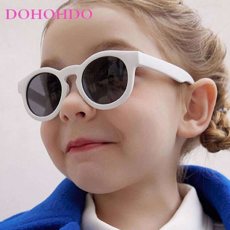 Silicone Flexible Kids Sunglasses Oval 3-10 Baby Sun Glasses Outdoors Polarized Anti UV Child Eyeglasses With Strap Neck Cord Z260305