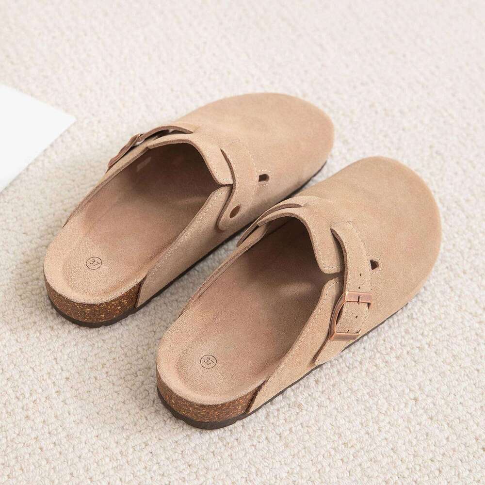 Kidmi Suede Men Slippers Classic Women Mules Outdoor Beach Sandals Nonslip Vacation Pool Clogs Slides