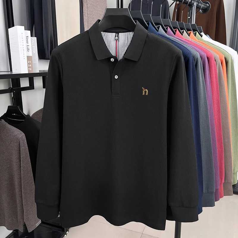 100 Pure Cotton High-Quality Long SLeeved Shirt Autumn New Mens Casual T-shirt Cartoon Dog Embroidery Fashionable Top M260305