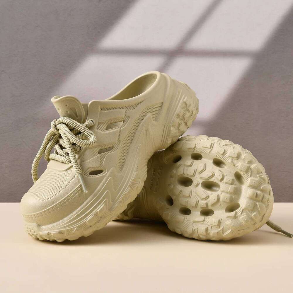 2026 New Leisure Platform Clogs For Women Men Summer Street House Shoes Soft EVA Lace-up Style Slippers Couples Beach Sandals