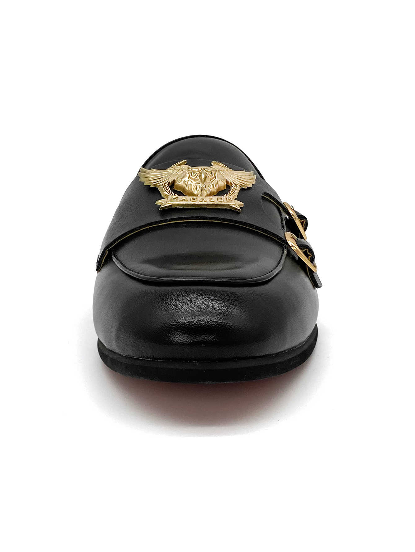 Dress Shoes Shallow Flat-bottomed Cut Shoes Sandals Mid Black And Red Men Shoes Leather Slippers Red Bottom Flat-bottomed Heels