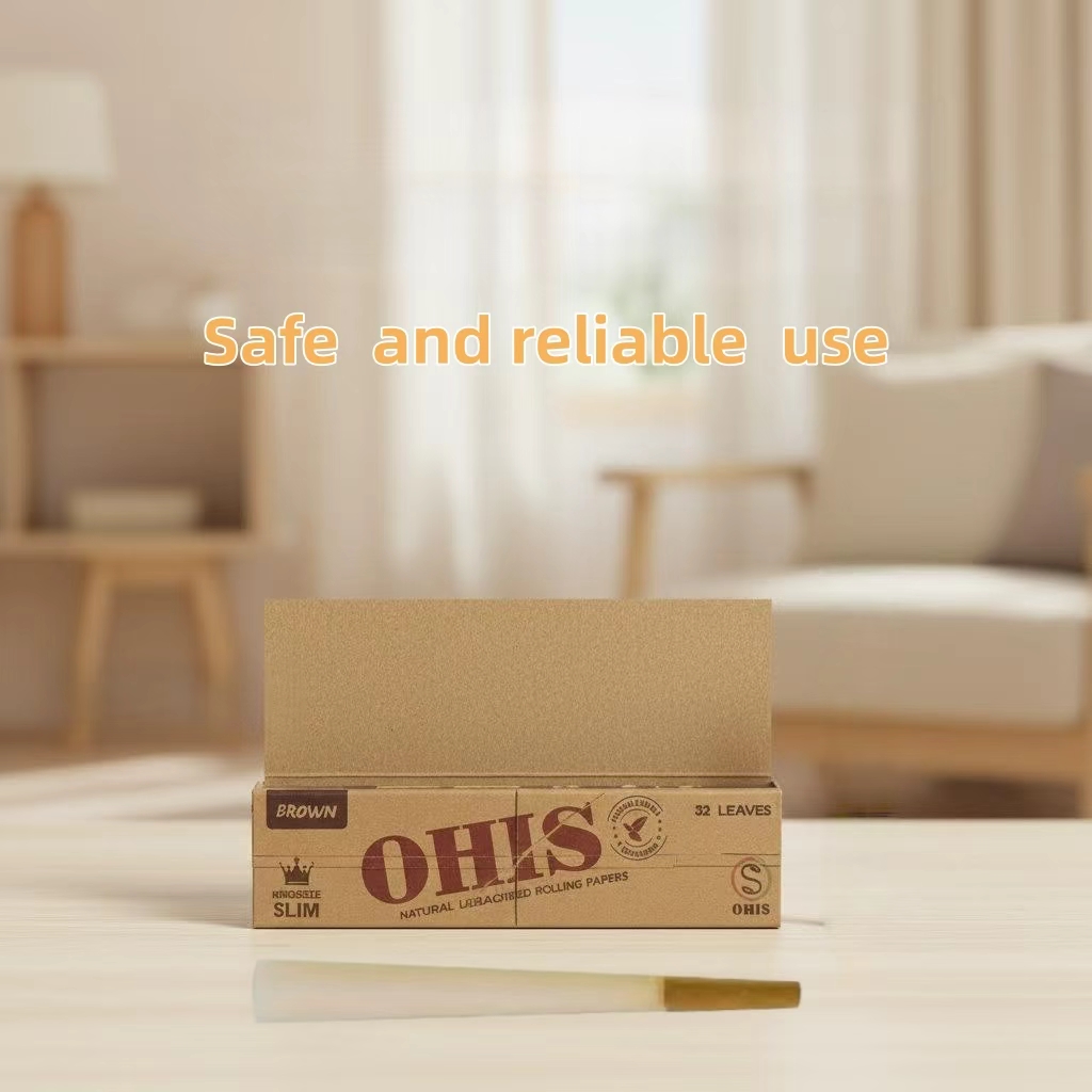 USA Stock: Premium Brown Rolling Papers & Tips Set - 8 Packs (256 Leaves + 256 Tips), 110mm Longevity Rollers for Smokers