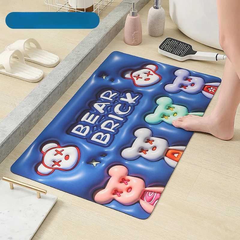 3D three-dimensional diatomaceous earth floor mat bathroom absorbent quick drying household foot mat bathroom toilet door matT260305