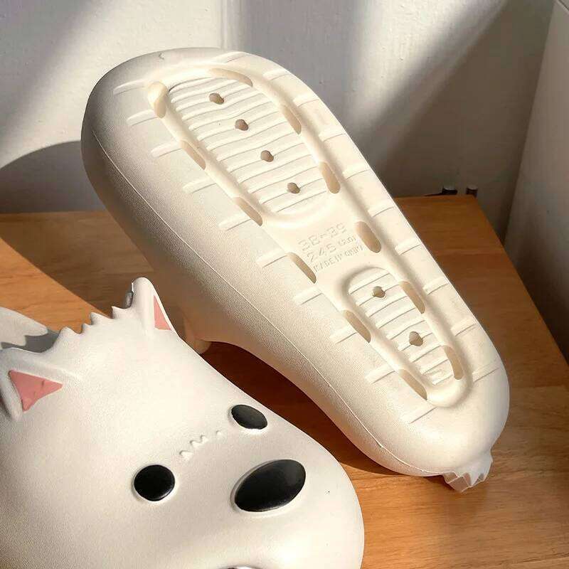 Summer Home Street Slippers For Women Men Cute Cartoon Dog Platform Shoes Soft EVA Slip-on Sandals Couples Indoor Beach Slides