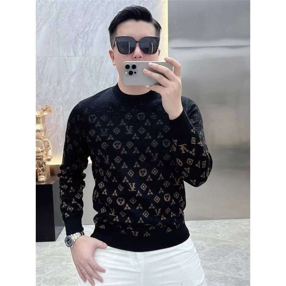 Design Sense Warm Crew Neck Sweater Handsome Versatile Designer Fashion Korean Version T-Shirt Slim And Thin Trendy Men's Clothing