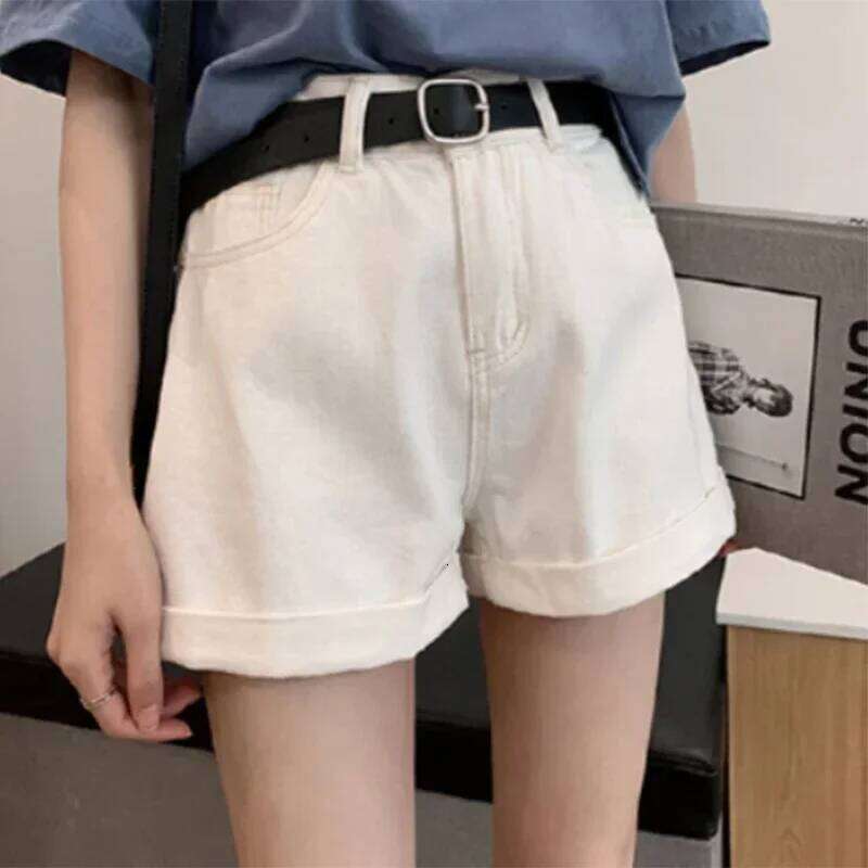 High Waisted Slim Fit Denim Shorts Women Korean Style Blue Cotton A-Line Cowboy Summer Jeans for Girls XJ260305