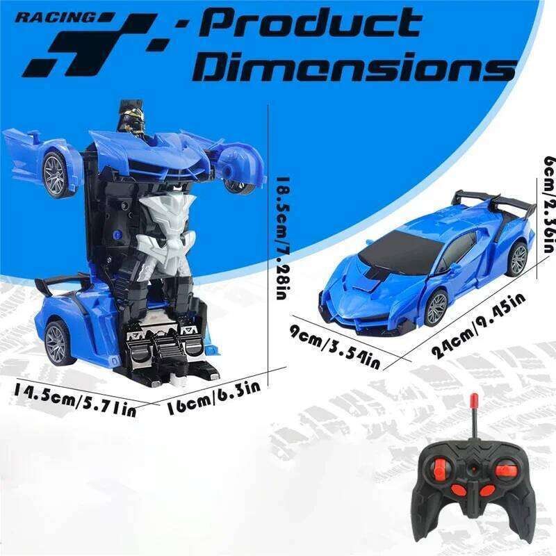 2-in-1 Remote Control Transforming Robot Car, Mini RC Racing Vehicle, Automatic Deformation Toy, STEM Educational Gift for Kids Z260304