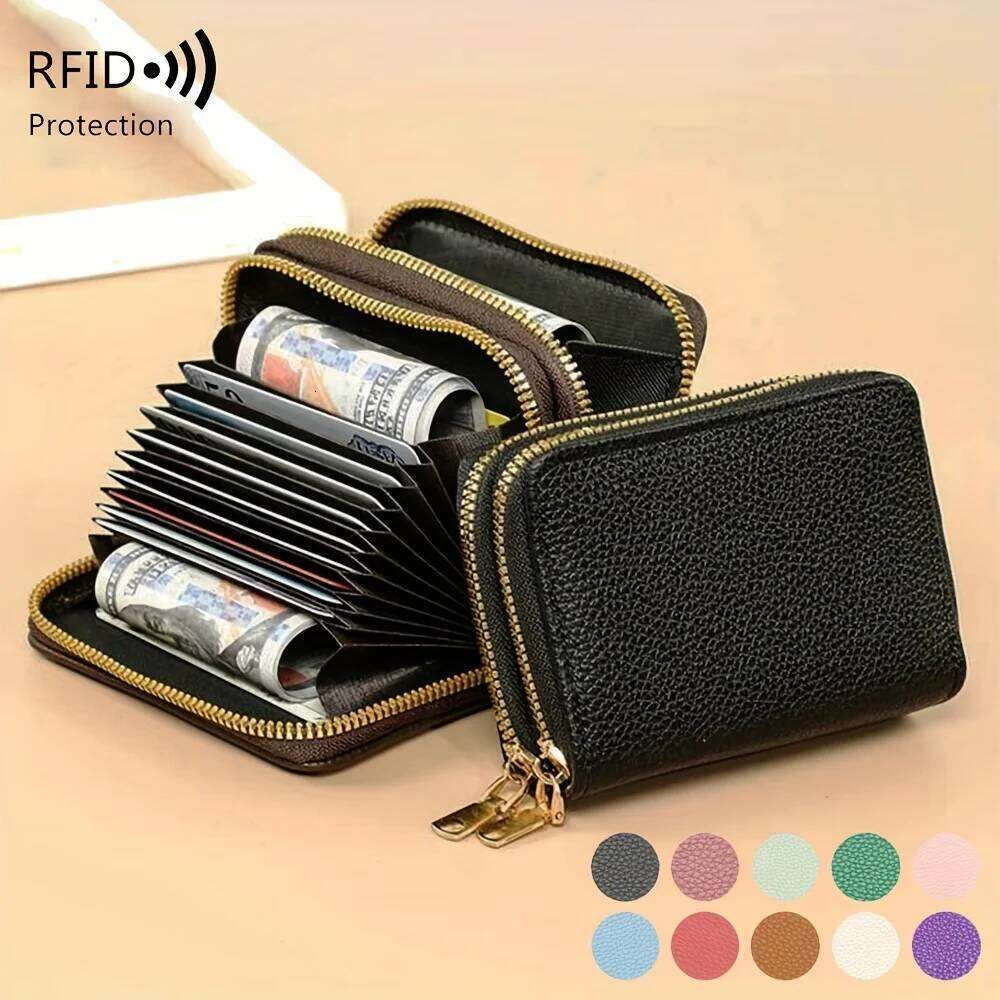 2025 New Man and Women Short Style Lychee Pattern Fashion Large Capacity Multi Card Slot Coin Purse With Zipper For C260304