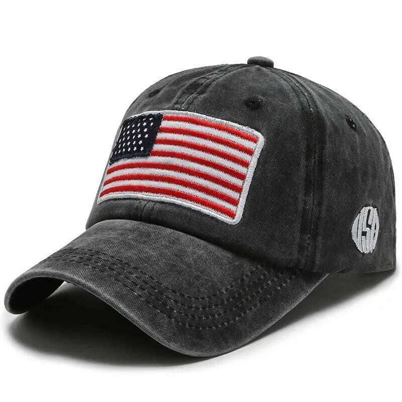 USA Flag Embroidery Baseball Cap Washed Distressed Sports Hat Adjustable Sunscreen Dad Hats For Women Men Y260304