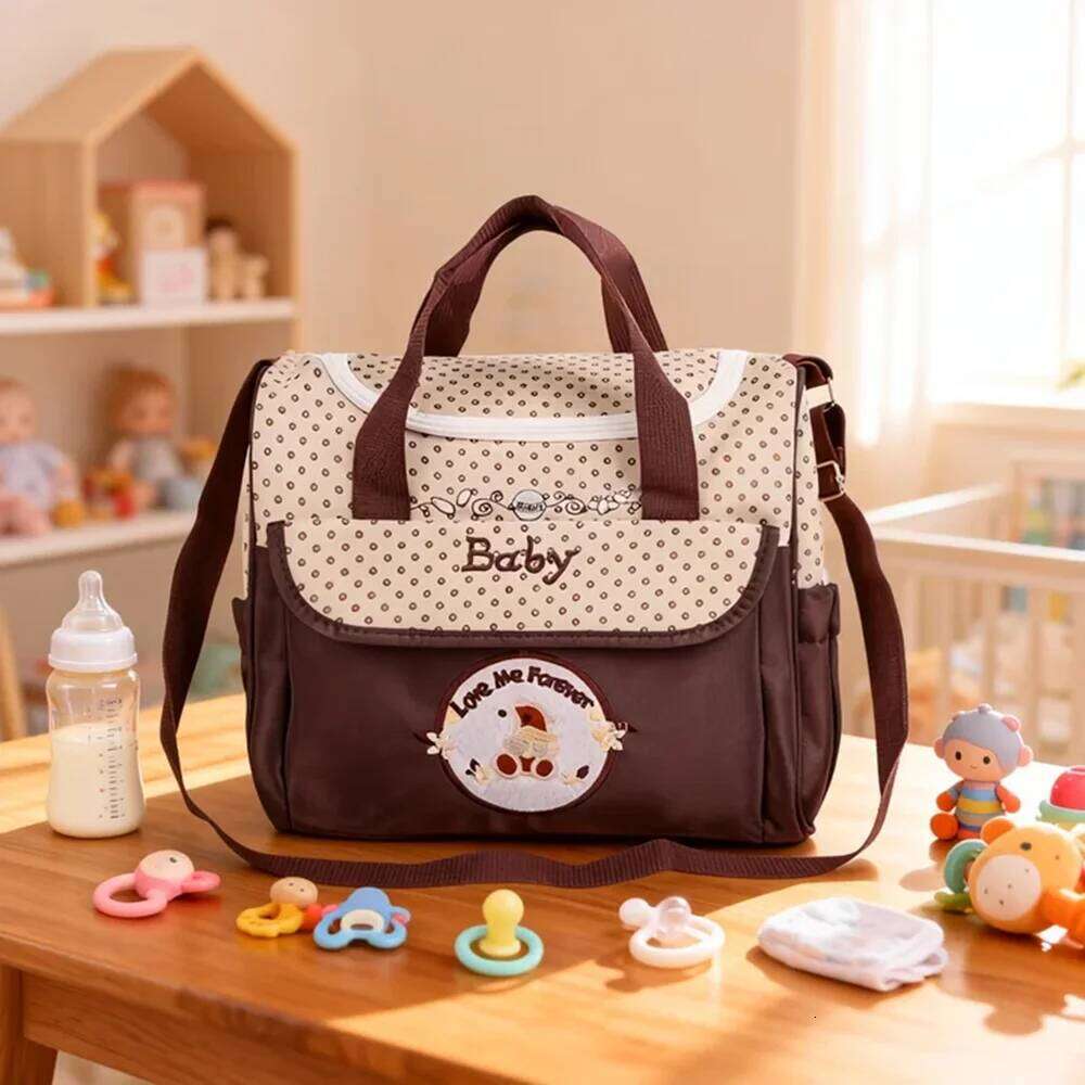 Fashionable printed cartoon multifunctional one shoulder mommy Portable lightweight diagonal diaper bag Z260304