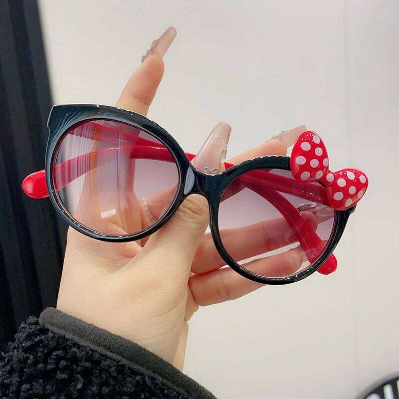 Cute Cat Bow Girls Sunglasses for Toddler Kids Pink Kitten Ears Baby Girl Princess Party Beach Travel Photoshoot Accessories Z260305