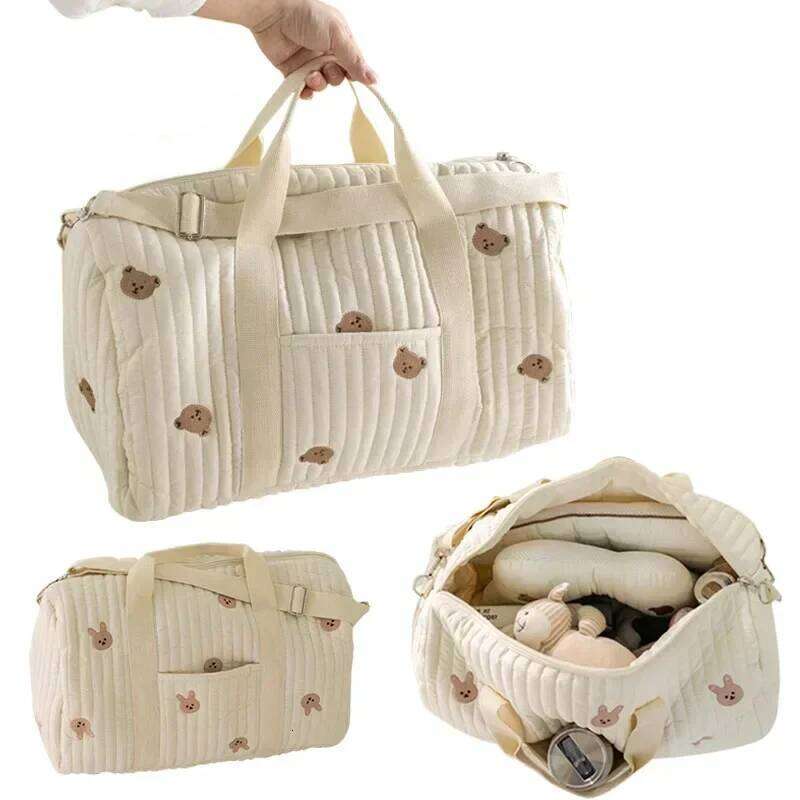 Mommy Bear Maternity Pack Baby Diaper Stroller Nappy Organizer Portable Luggage Tote Bags Travel Changing Messenger Bag Z260304