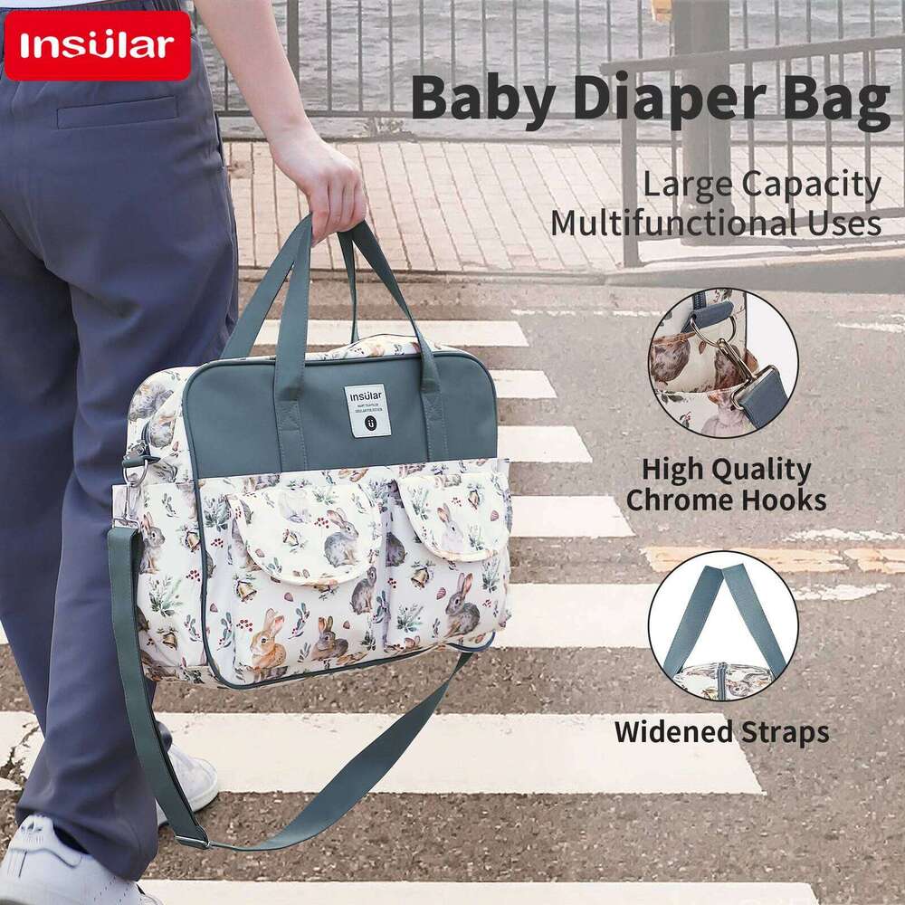 INSULAR Mommy Bags Lady's Single Shoulder Crossbody Baby Diaper Packages Maternity Travelling Packs Multi-functional Waterproof Z260304