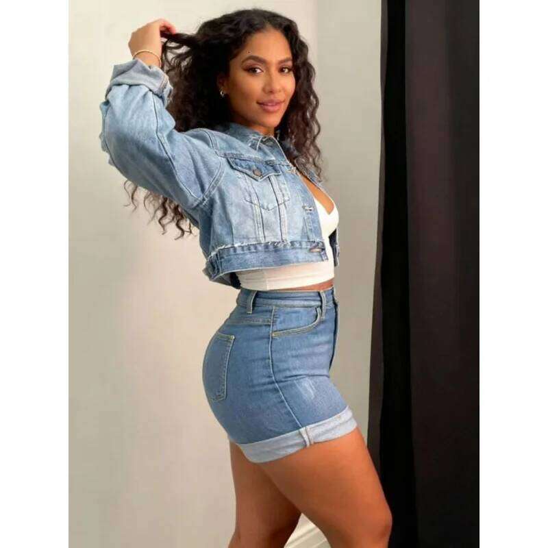 Fashion Peach Hip Women's Sexy Versatile Jeans;Women's Short Jeans XJ260305