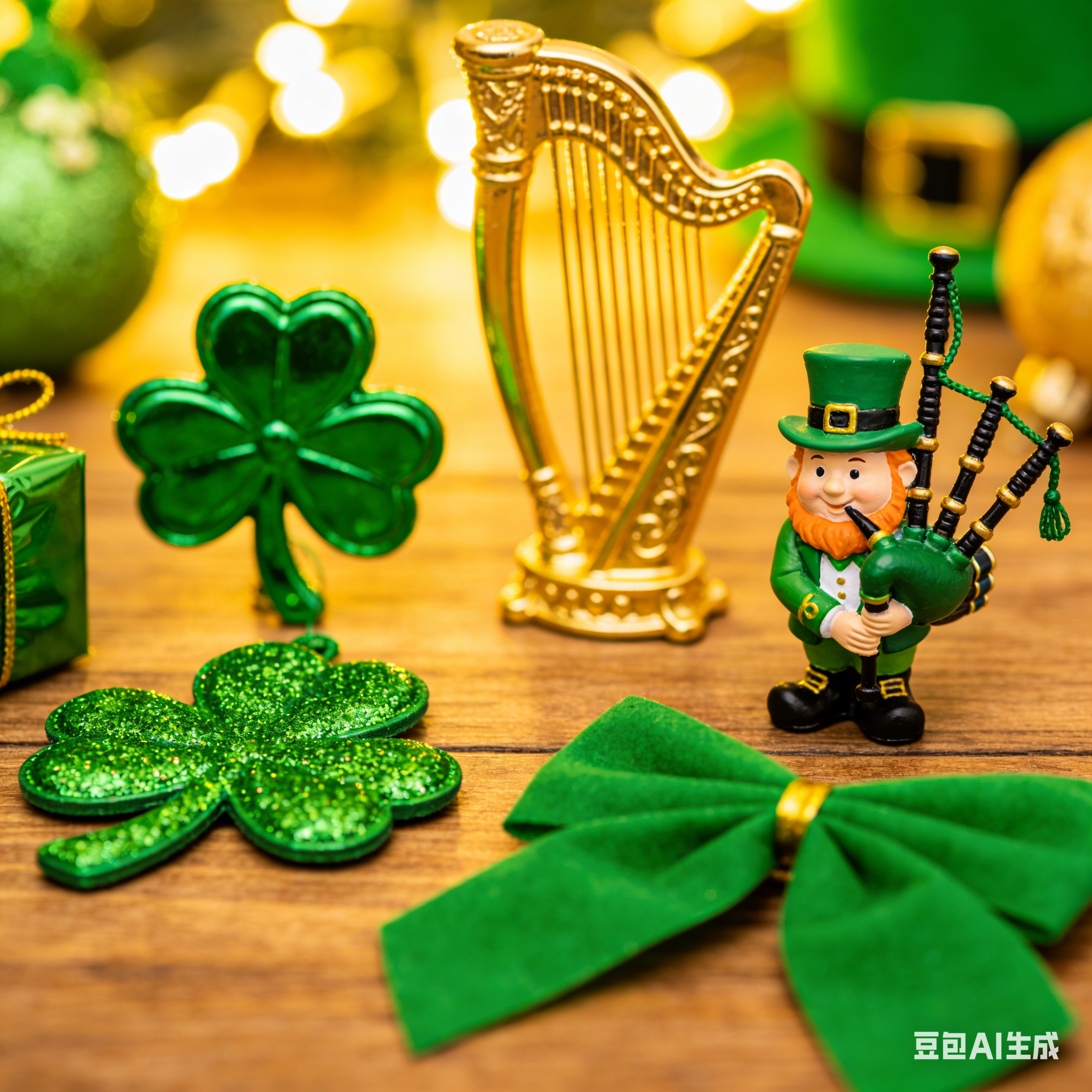 Chic Irish Shamrock Studs with Teardrop Design: Festive Attire Accessory Set