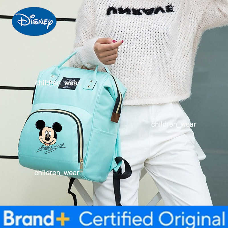Disney New Stylish Backpack Large Capacity Childrens Backpack Cartoon Mickey Mouse Zippered Travel Bag Childrens Gift H260305