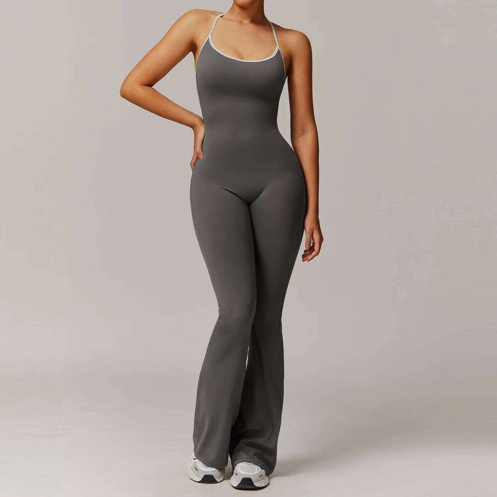 Women Slim Gym Jumpsuit V- Casual Fitness Rompers Female Sports Workout Playsuit Activity Streetwear Overall Sportswear 26H0305