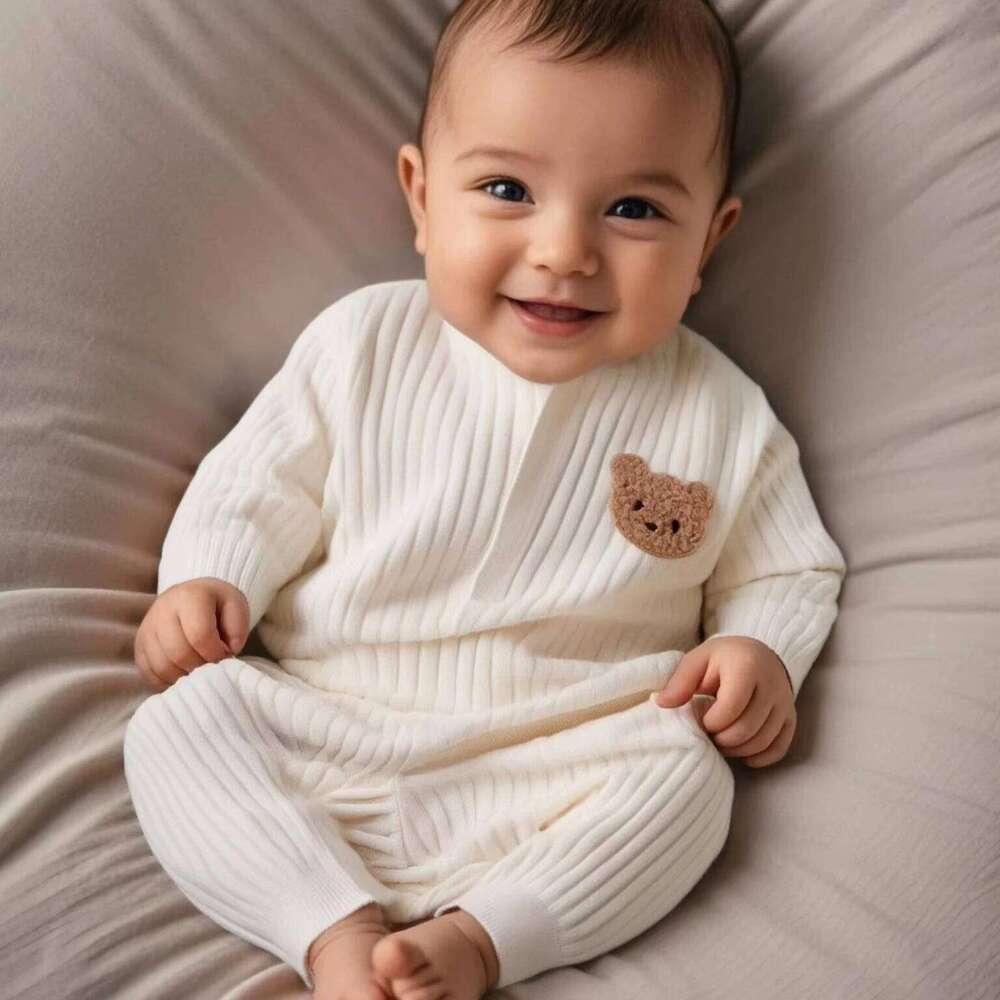 Autumn Baby Clothes Bodysuit&One Pieces Boys Girls Newborn Rompers Solid Color 100 Cotton 0-24M Long Sleeve Loungewear Outfit Z260304