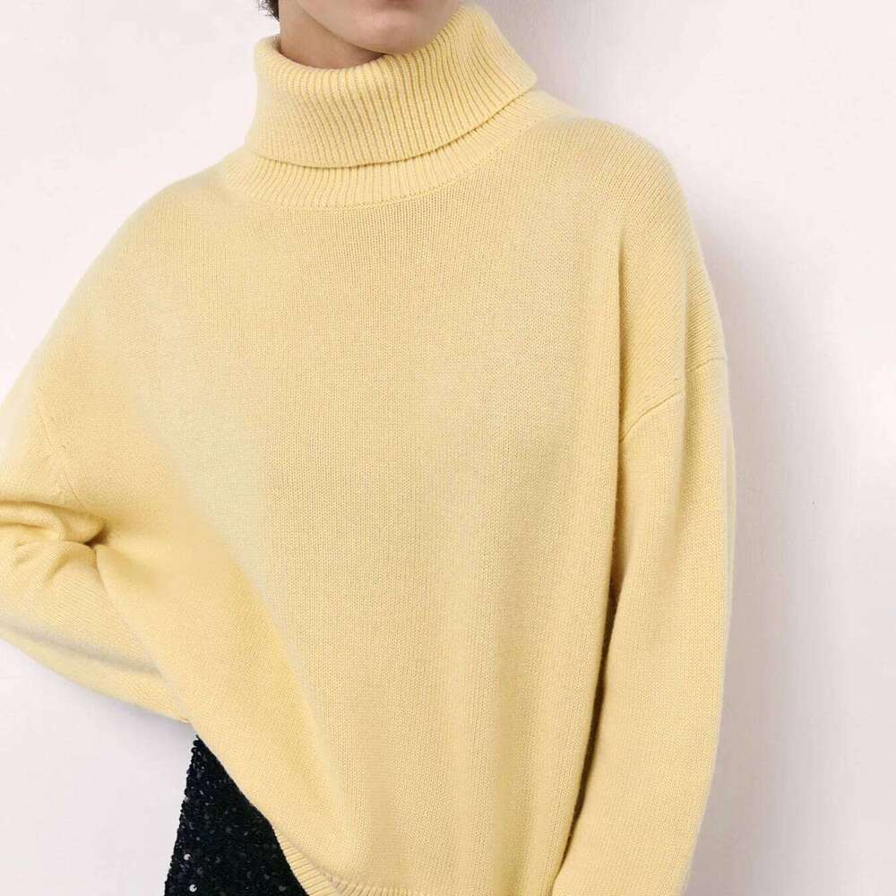 Korean Loose Turtleneck Knitted Sweater, Solid Color Comfortable Casual Knit Pullover Sweater,Women's Autumn and Winter XJ260305