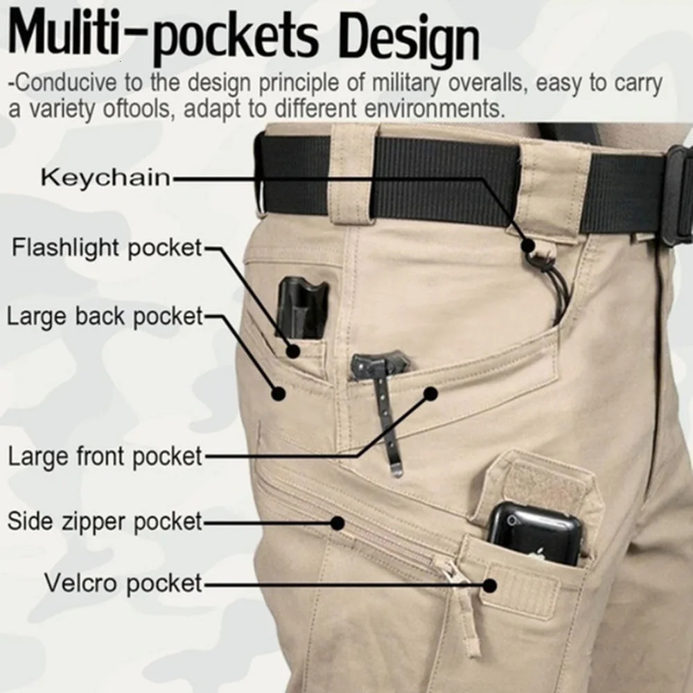 Mens Tactical Cargo Pants 6XL Plus Size Outdoor Casual Sports Pant Hiking Fishing Waterproof Multipocket Men Trousers 260302
