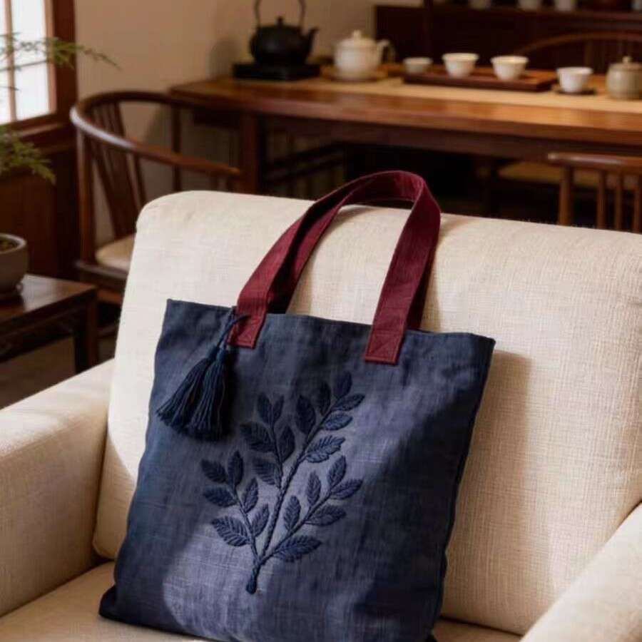 Niche Chinese-Style Embroidered Canvas Bag, Niche Ethnic Style, Artistic And Stylish, High-Capacity Tote Bag Kl928