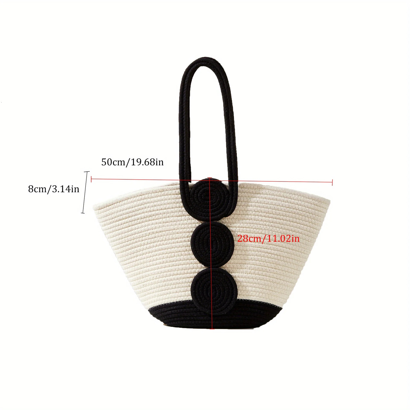 Straw Woven Bag Fashion Shoulder Bag Handmade Straw Shoulder Purse Large Capacity Woven Sling Bag Vacation Bag 260303
