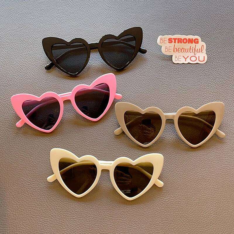 2024 New Children Fashion Colors Special Heart UV400 Boys Girls Outdoor Cute Protection Sunglasses Kids Sun Glasses Z260305