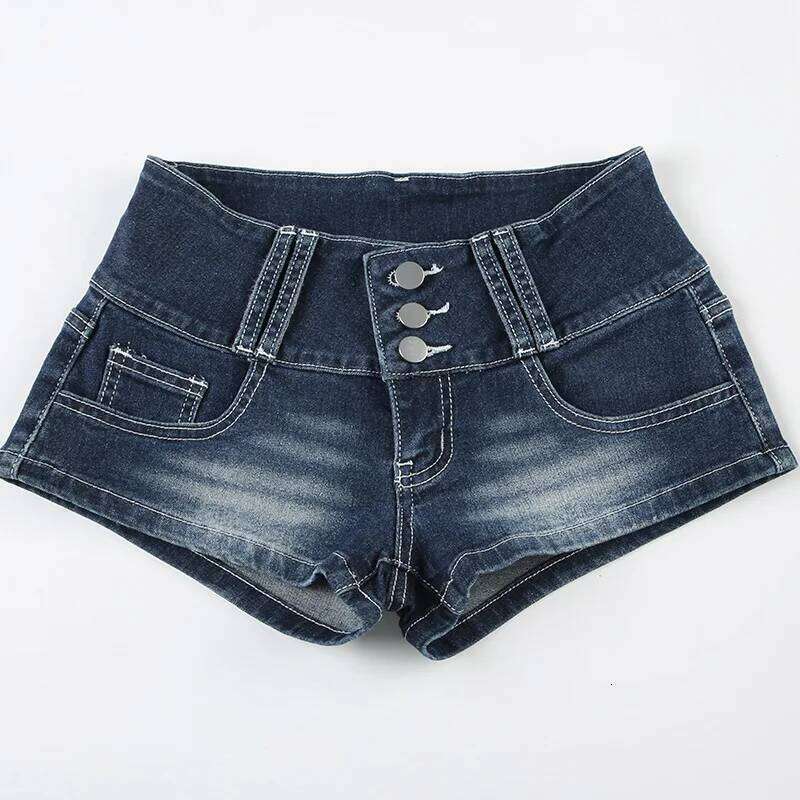 sexy low waist breasted retro washing water tight denim super y2k shorts women hot pants XJ260305
