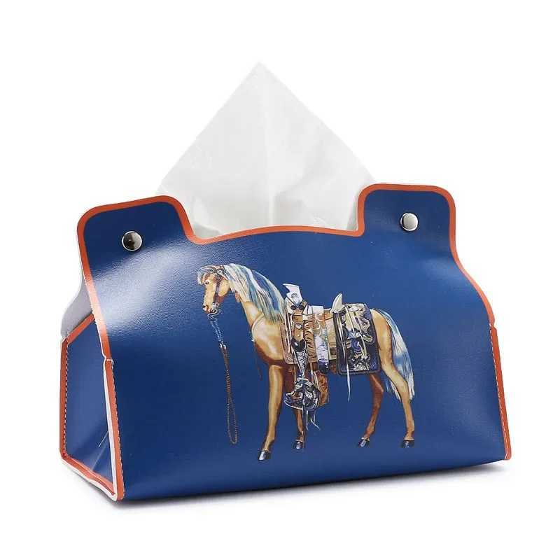 European Retro Leather Tissue Box Waterproof Multi-Scene Storage Holder for Bathroom Car Living RoomT260305