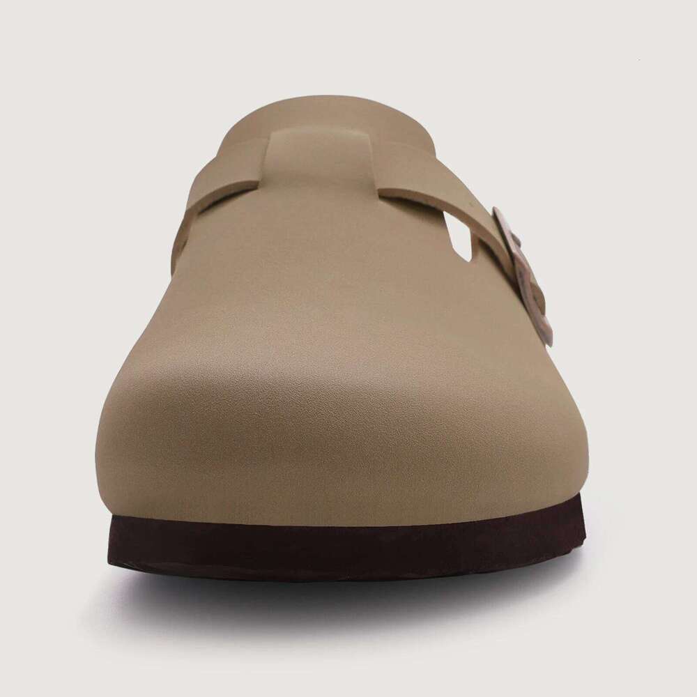 Kidmi Summer Cork Classic Clogs For Women Mules Fashion Leather Outdoor Soft Beach Slippers