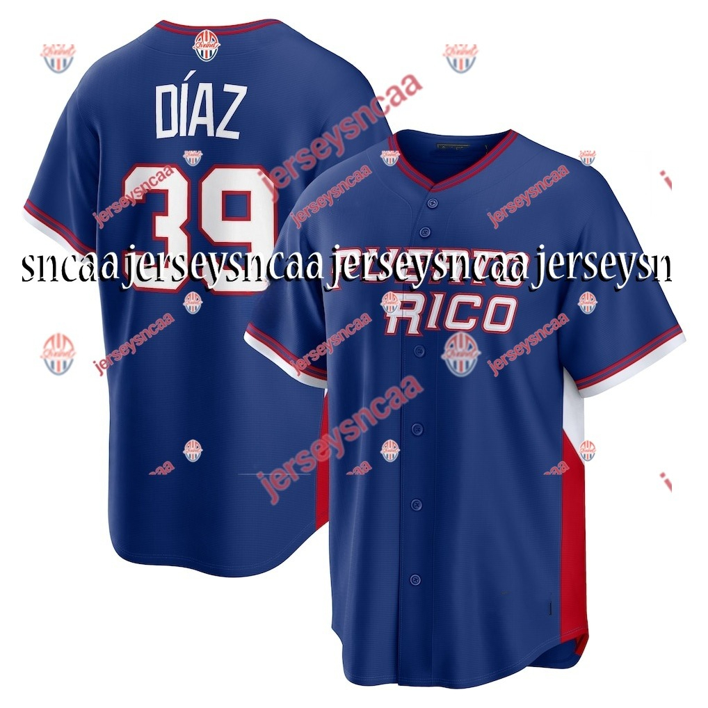 Custom Jersey Team Puerto Rico 2026 World Baseball Classic WBC Francisco Lindor Carlos Correa Javier Baez Edwin Diaz Marcus Stroman Enrique Hernandez 