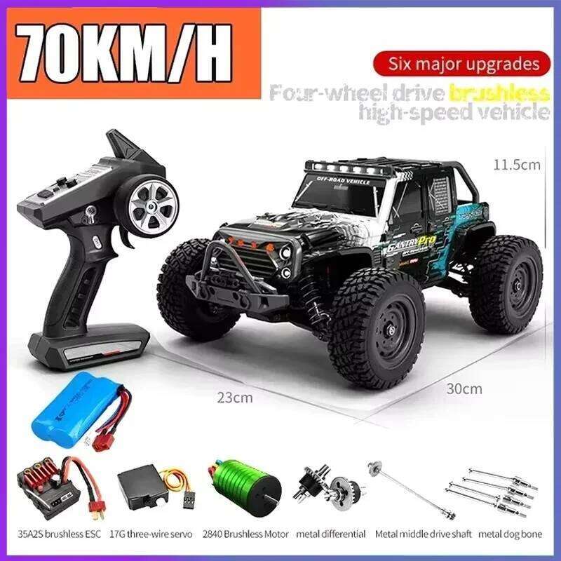 4x4 Off Road Quad RC Car 4WD 1:16 - 80KM/H Super Brushless 50KM/H Brushed, High Speed Drift Racing Truck Toy for Kids Adults Z260304