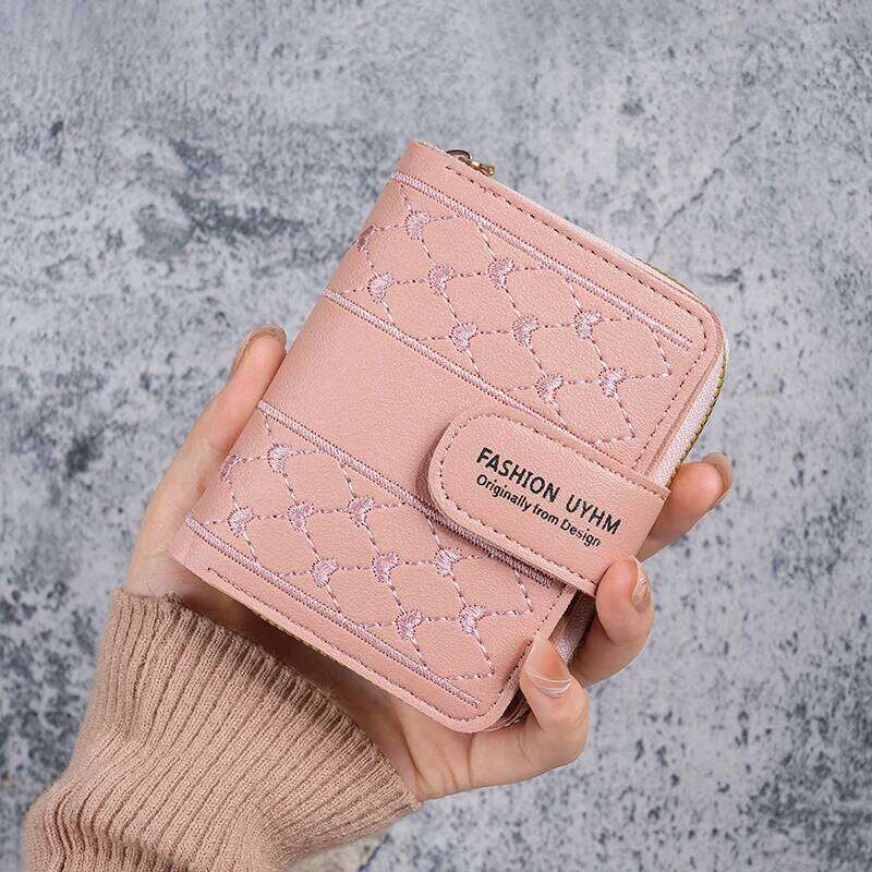 2024 new ladies short zipper large capacity coin purse Joker love color clutch card package C260304