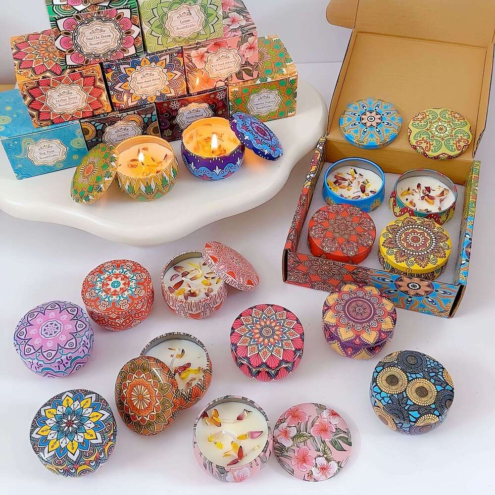 Cross-Border Dried Flower Large Jar Soy Wax Gift Birthday Present Floral Fragrance Aromatherapy Candle Wholesale W260304 W260305