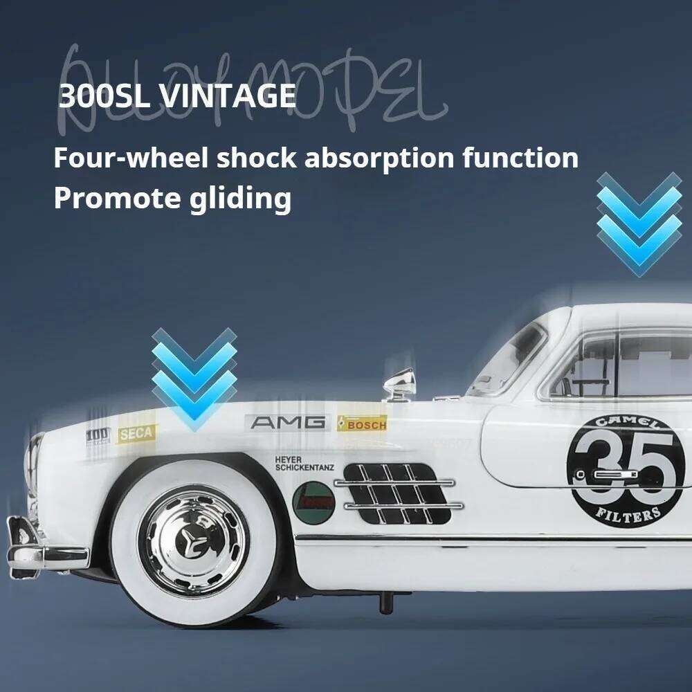 1:18 300SL Alloy Cars Diecast Models Toys Front-wheel Steering Four-wheel Suspension Vehices Vintage Ornament Collection L260520
