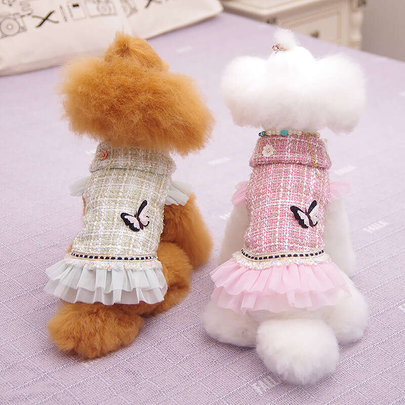 Pet Apparel Designer Dog Collar Style Hoodie Plaid Casual Jacket for Small Dogs Cats Chihuahua Poodle Everyday Outfits Outdoor Comfort