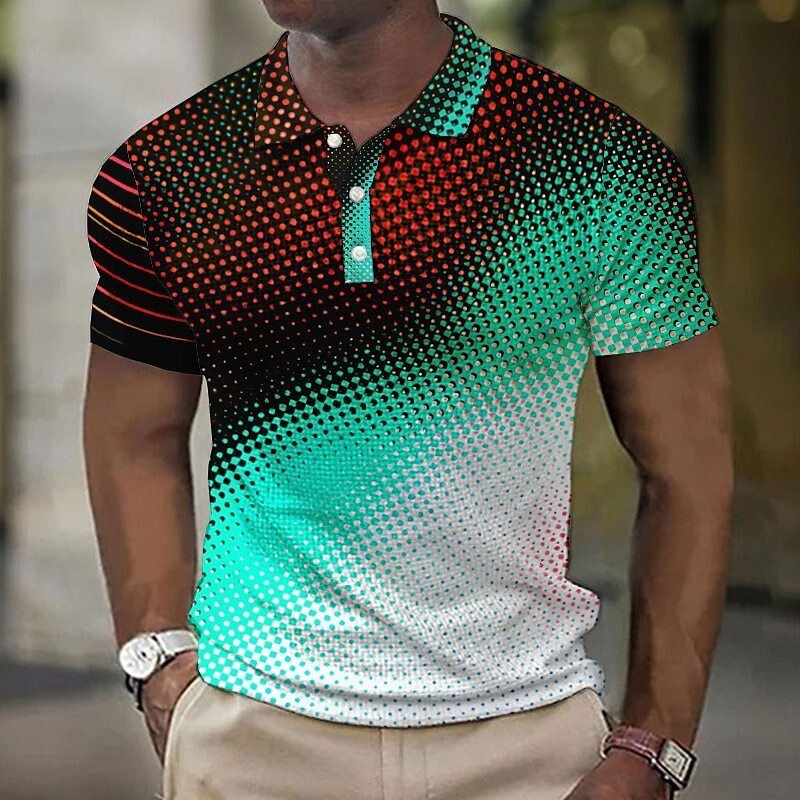 2026 New Designer Luxury Brand Summer Crossover Men's Fashion Breathable Multi Functional Leisure 3D Simple Printed Button Short Sleeve Collar Sh