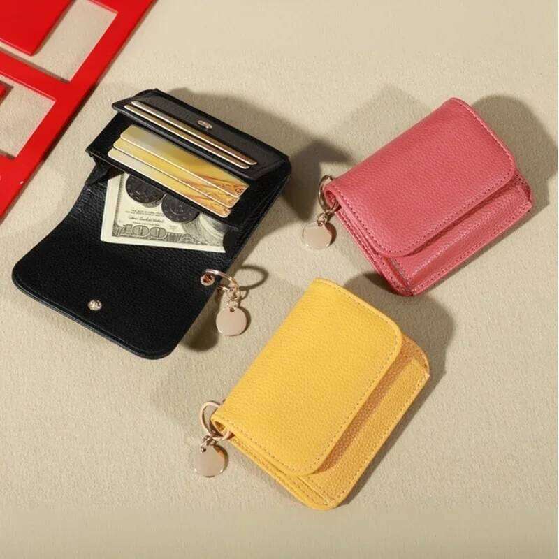 New Korean Style Women's Wallet, Solid Color Simple Coin Purse Portable Credit Card Storage Bag C260304