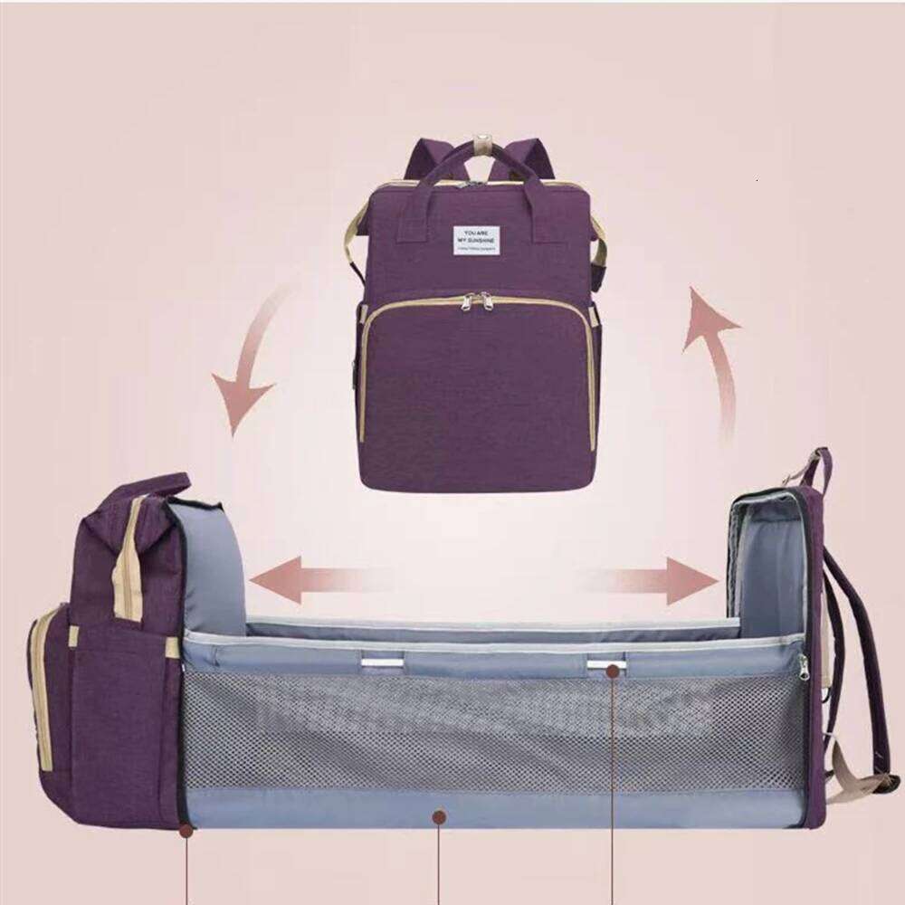 Lightweight Portable Folding Crib Bed Large-capacity Baby Backpack Female Mommy Outting Mummy Bag Z260304
