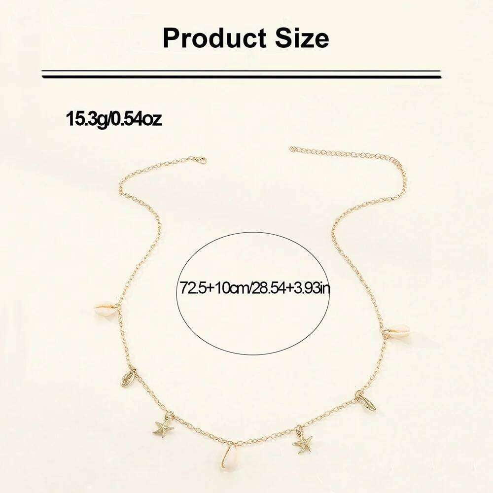 Seashell Starfish Waist For Women AdjustableBoho Conch Body Chains Summer Beach Dainty Boho Layered Chain S260304