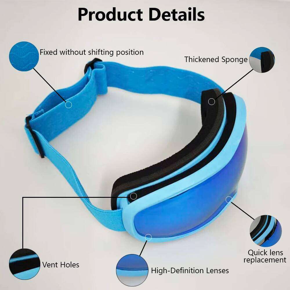 Snow Mountain Ski Goggles Windproof HD Protective Lenses Breathable Dustproof Unisex Winter Sports Equipment Snowboard Gear S260304