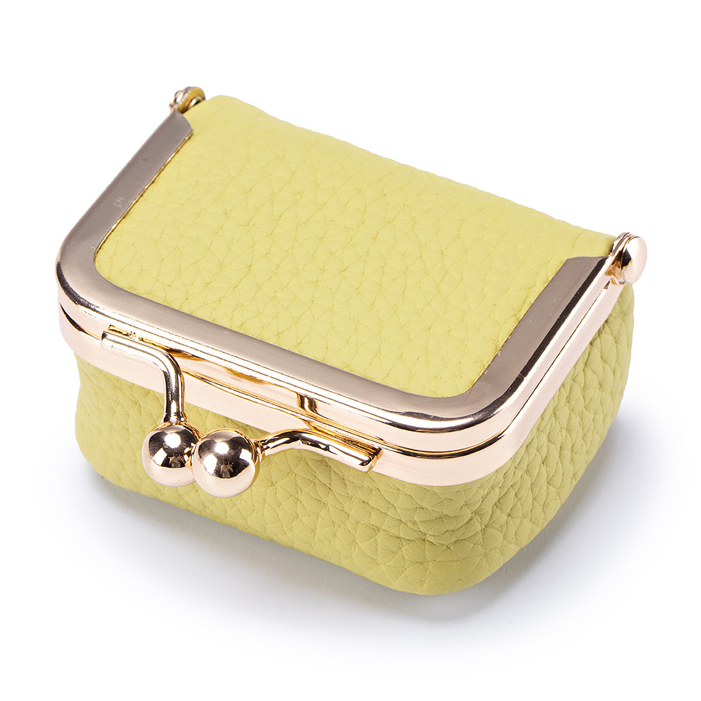 Genuine leather small coin purse with zipper, mini jewelry box for rings, necklaces, earrings and other accessories