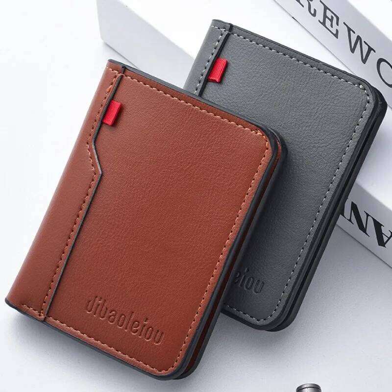 2025 New Men's Retro Style Slim Mini Vertical PU Leather Wallet for Men Ultra Thin Compact Card Holder Cash Pocket Portable C260304
