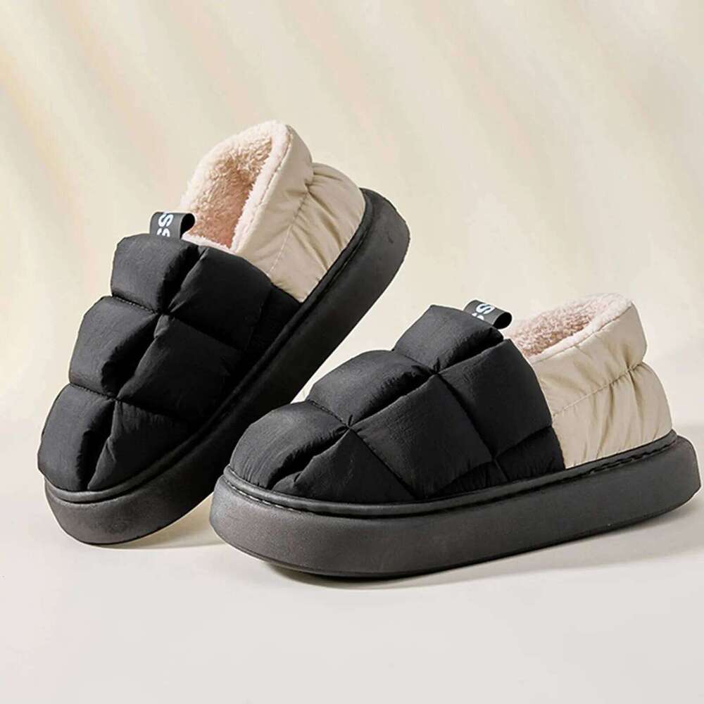 Kidmi Winter Fur Women Fashion Outdoor Waterproof House For Men With Padded Shoes Indoor Fluffy Cotton Slippers