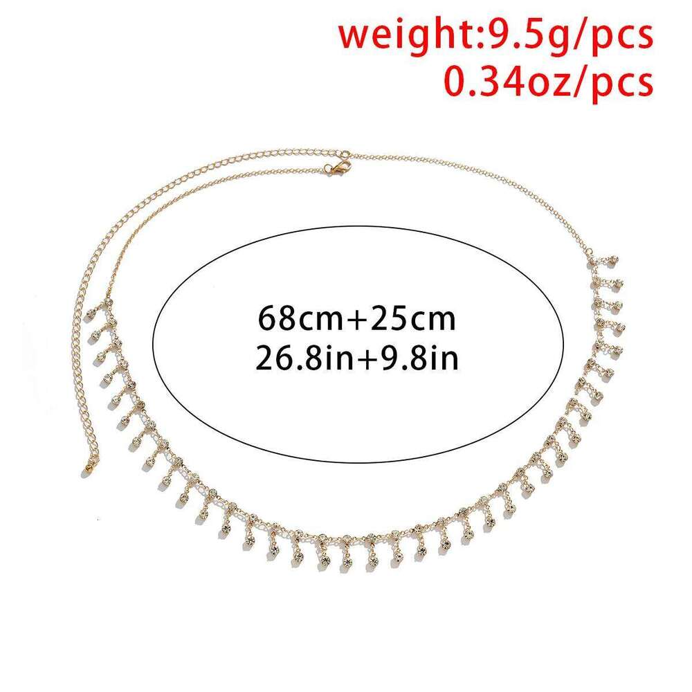 Sexy Tassel Waist Belt Zircon Rhinestone Belly Body Chain Fashion Trend Jewelry For Women Festival Rave Party Accessories S260304