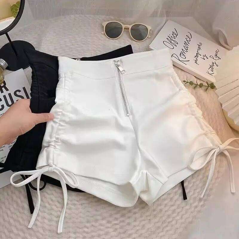 Shorts Women Casual Solid Shirring Summer High Waist Zipper All-match Korean Fashion Trendy K-pop Skinny Hot Girls 3XL Prevalent XJ260305