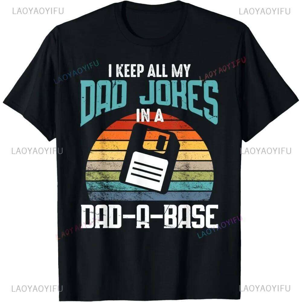 Funny Jokes Database Pun Best Dad Humor Fathers Day T-Shirt Loose Vintage Short Sleeve Casual Fashion Man Tshirt L260305